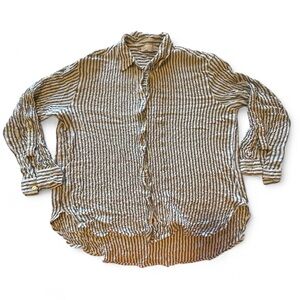 Jane + Delancey Striped Women’s Shirt - Blue and White Sz L